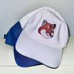 Maison Kitsune - Fox Head Embroidery 6P Cap (White) with adjustable straps